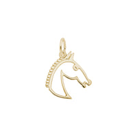 Flat Horse Head Charm yellow (14K) main - Popular Jewelry - New York