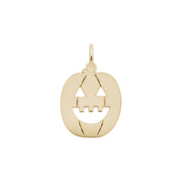 Flat Jack O' Lantern Charm yellow (14K) main - Popular Jewelry - New York
