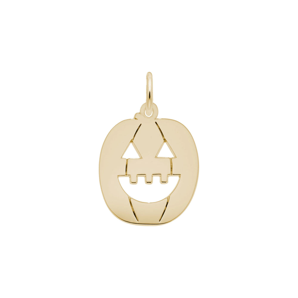 Flat Jack O' Lantern Charm yellow (14K) main - Popular Jewelry - New York