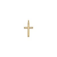 Flat Laser Etched Cross Pendant (14K) front - Popular Jewelry - New York