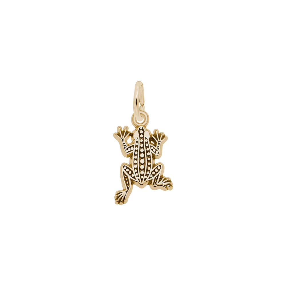 Flat Leopard Frog Charm yellow (14K) main - Popular Jewelry - New York