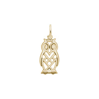 Flat Owl Charm yellow (14K) main - Popular Jewelry - New York