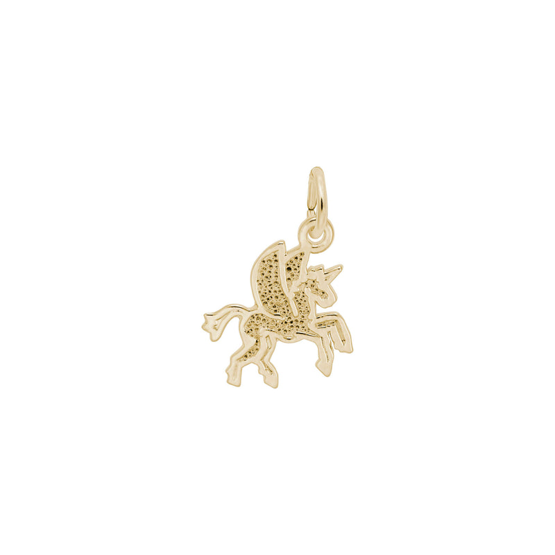 Flat Pegasus Charm yellow (14K) main - Popular Jewelry - New York
