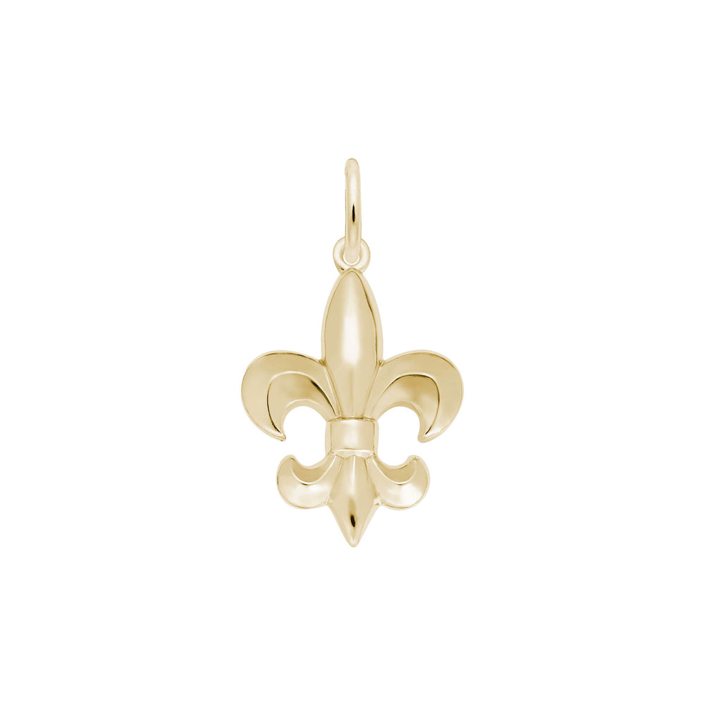 Fleur de Lis Charm yellow (14K) main - Popular Jewelry - New York