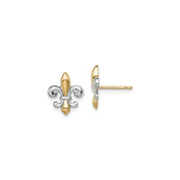 Anting Emas Dua Warna Fleur de Lis (14K) utama - Popular Jewelry - New York