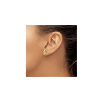 Fleur de Lis Two-Tone Gold Earrings (14K) preview - Popular Jewelry - New York