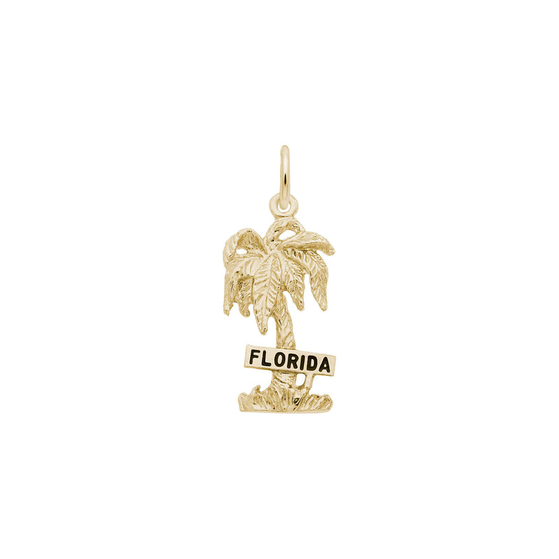 Florida Palm Tree Charm yellow (14K) main - Popular Jewelry - New York