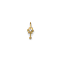 Flower CZ Hoop Nose Ring (14K) front - Popular Jewelry - Nyu-York