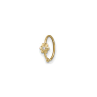 Flower CZ Hoop Nose Ring (14K) main - Popular Jewelry - Niu Yoki