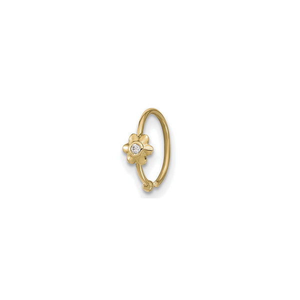 Flower CZ Hoop Nose Ring (14K) main - Popular Jewelry - New York