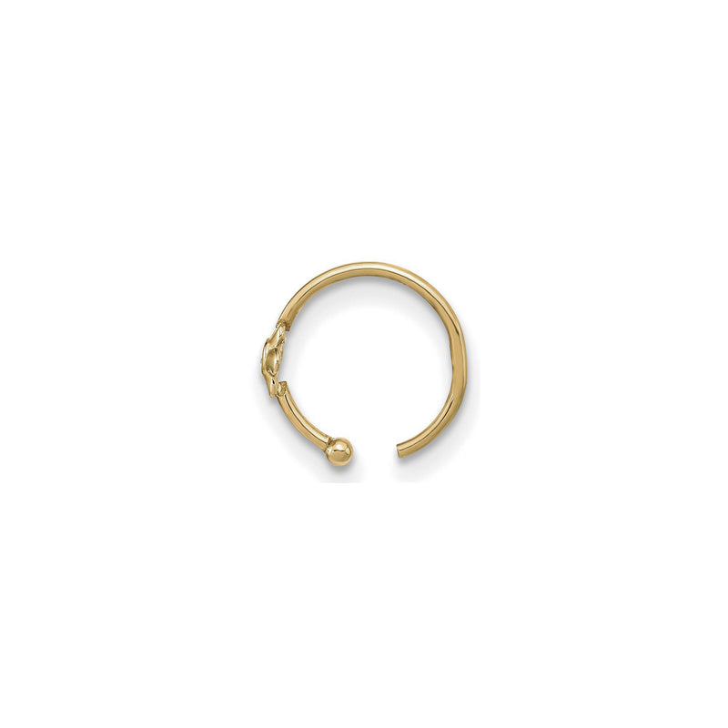 Flower CZ Hoop Nose Ring (14K) side - Popular Jewelry - New York