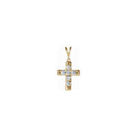 French-Set Diamond Cross Pendant (14K) front - Popular Jewelry - New York