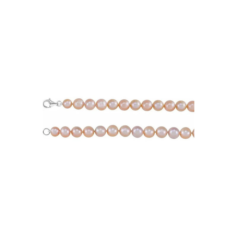Freshwater Cultured Pink Pearls Necklace (Silver)