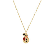 Frosty the Snowman Necklace (14K) front - Popular Jewelry - New York