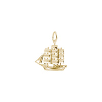 Full-Rigged Ship Charm yellow (14K) main - Popular Jewelry - New York