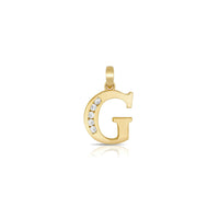 G Icy Initial Letter Pendant (14K) utama - Popular Jewelry - New York