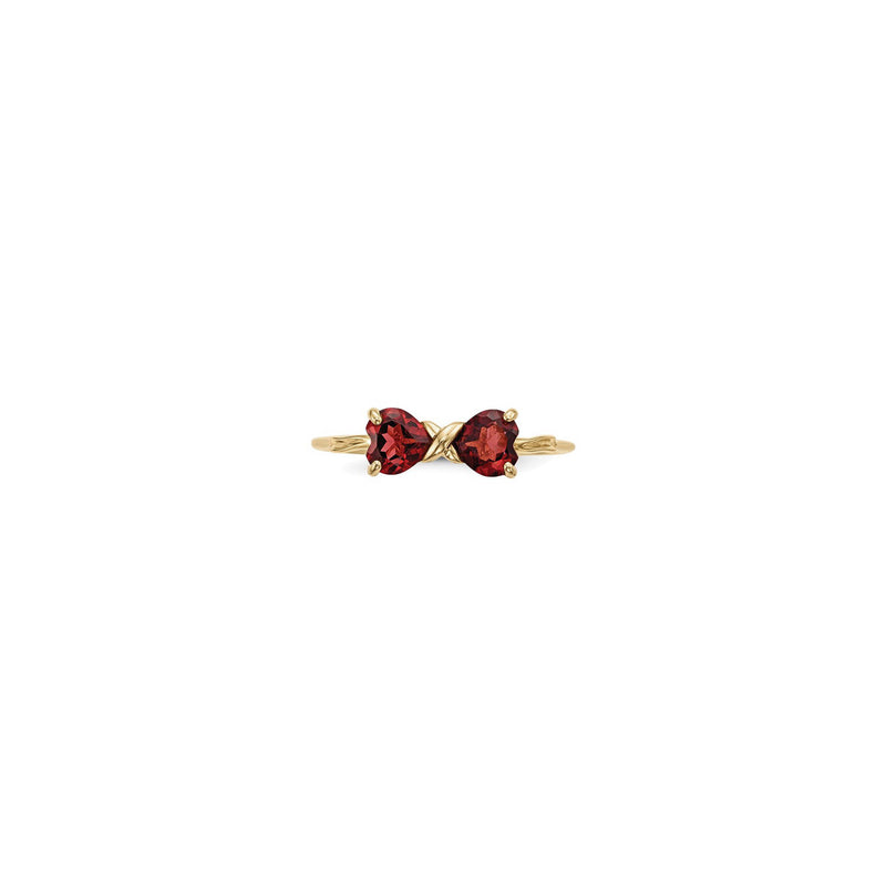 Garnet Bow Ring (14K) front - Popular Jewelry - New York
