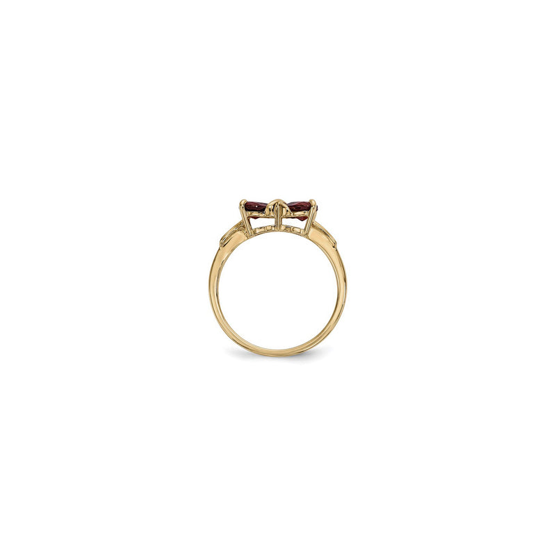 Garnet Bow Ring (14K) setting - Popular Jewelry - New York