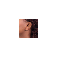 Pratonton Garnet Clover Stud Earrings (14K) - Popular Jewelry - New York