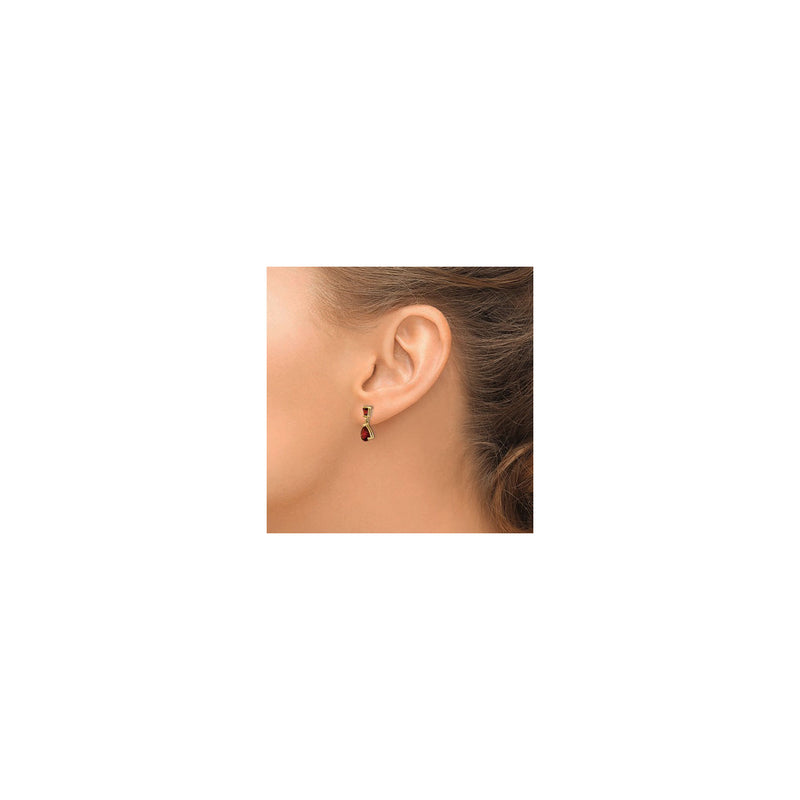 Garnet Drop Dangle Earrings (14K) preview - Popular Jewelry - New York
