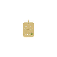 Gemini Peridot dan Diamond Zodiac Constellation Pendant kuning (14K) depan - Popular Jewelry - New York