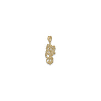 Zelta debeszils pūķa kulons (14K) diagonāle - Popular Jewelry - Ņujorka