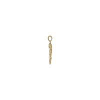 Golden Azure Dragon Pendant (14K) side - Popular Jewelry - New York