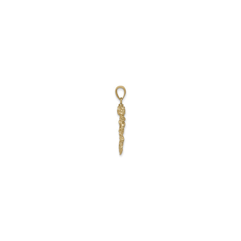 Golden Azure Dragon Pendant (14K) side - Popular Jewelry - New York