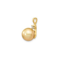 Golden Saltwater Cultured South Sea Pearl Diamond Pendant (14K) side - Popular Jewelry - ເມືອງ​ນີວ​ຢອກ