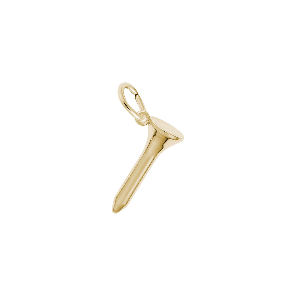 Golf Tee Charm yellow (14K) main - Popular Jewelry - New York