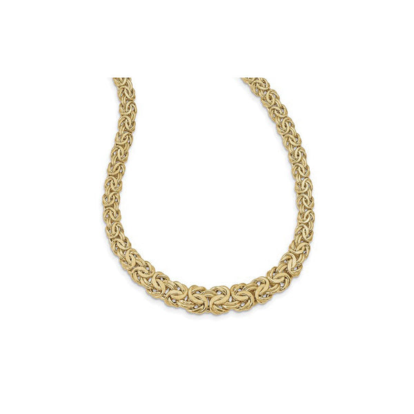 Graduated Flat Byzantine Necklace (14K) front - Popular Jewelry - New York
