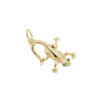 Green-Eyed Gecko Charm yellow (14K) main - Popular Jewelry - New York