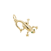 Green -Eyed Gecko Charm yellow (14K) akọkọ - Popular Jewelry - Niu Yoki