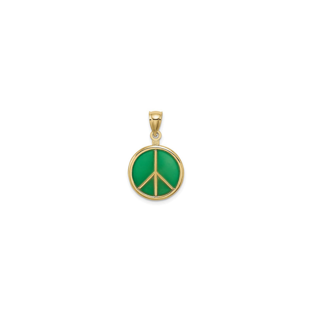 Green Peace Symbol Pendant (14K) front - Popular Jewelry - New York