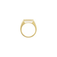 Grooved Rectangle Signet Ring yellow (14K) setting - Popular Jewelry - New York