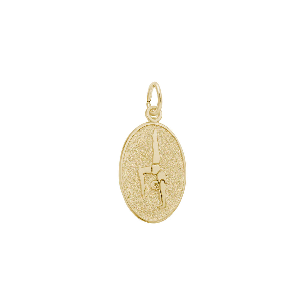 Gymnast Oval Disc Charm yellow (14K) main - Popular Jewelry - New York
