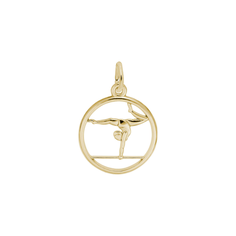 Gymnast on Balance Beam Charm yellow (14K) main - Popular Jewelry - New York