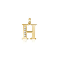 H Icy Initial Letter Pendant (14K) main - Popular Jewelry - New York