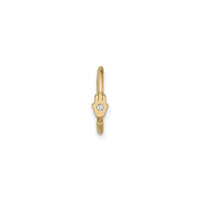 Hamsa CZ Hoop Nose Ring (14K) წინა - Popular Jewelry - Ნიუ იორკი