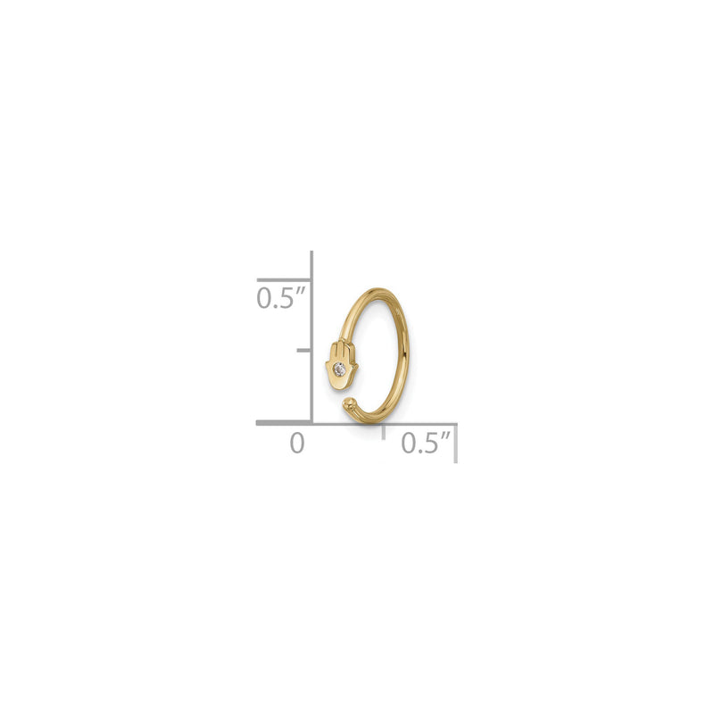 Hamsa CZ Hoop Nose Ring (14K) scale - Popular Jewelry - New York