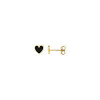 Sydän musta emali korvakorut keltainen (14K) pää - Popular Jewelry - New York