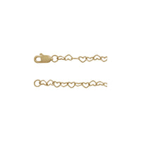 Heart Cable Bracelet (14K) Close Up - Popular Jewelry - New York
