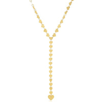 Лариат ѓердан со синџир на срце (14K) главен - Popular Jewelry - Њујорк