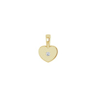 Pendentif solitaire coeur diamant jaune (14K) devant - Popular Jewelry - New York