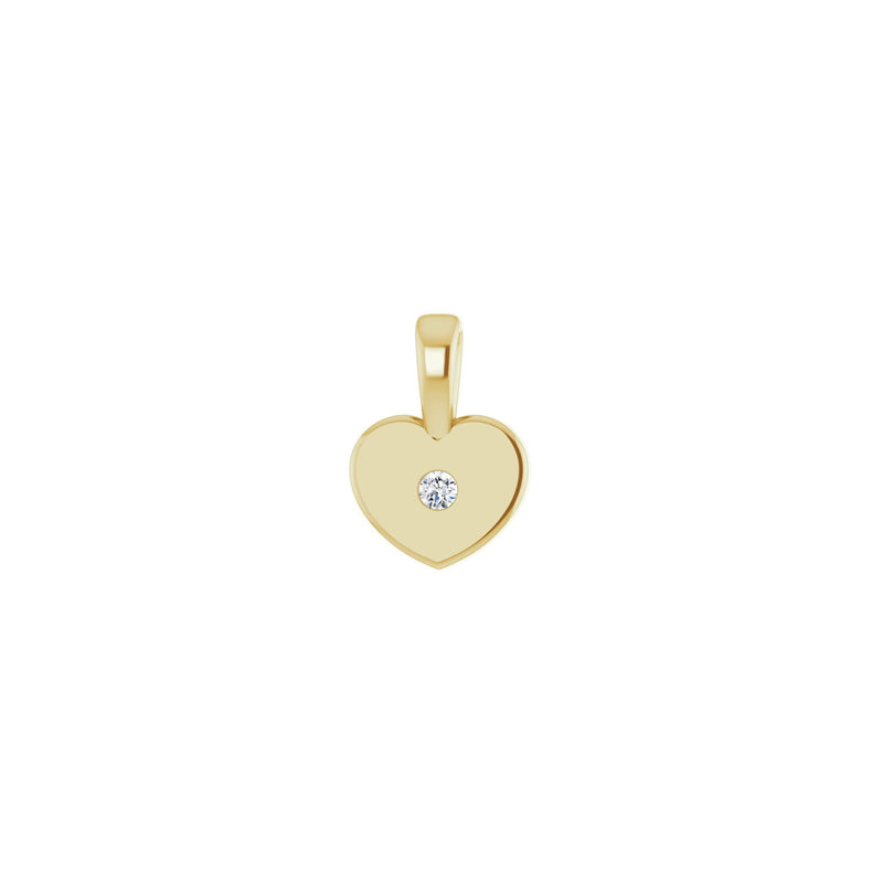 Heart Diamond Solitaire Pendant yellow (14K) front - Popular Jewelry - New York