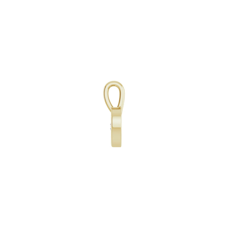 Heart Diamond Solitaire Pendant yellow (14K) side - Popular Jewelry - New York