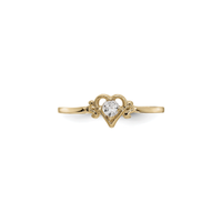 Heart Outlined April Birthstone White Topaz Ring (14K) front - Popular Jewelry - Niu Yoki