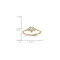 Heart Outlined April Birthstone White Topaz Ring (14K) scale - Popular Jewelry - Niu Yoki