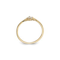Heart Outlined April Birthstone White Topaz Ring (14K) setting - Popular Jewelry - Niu Yoki