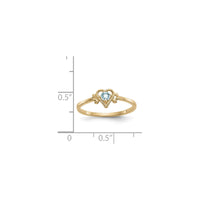 Akvamarin prsten s obrisom srca (14K) skala - Popular Jewelry - Njujork